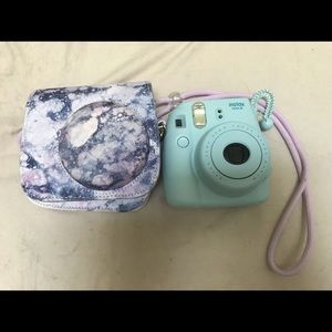 Polaroid camera with tie dye case